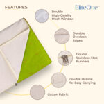 EliteOne Cotton Canvas Clothes Storage Bags with Zip & Window (17x14x7 inches)(Pack of 3 Bags) - Image 3