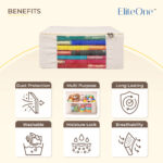 EliteOne Cotton Canvas Clothes Storage Bags with Zip & Window (17x14x7 inches)(Pack of 3 Bags) - Image 4