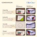 EliteOne Cotton Canvas Clothes Storage Bags with Zip & Window (17x14x7 inches)(Pack of 3 Bags) - Image 8