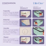 EliteOne Cotton Canvas Shirt Covers/Shirt Organizer for Wardrobe with Zip & Window 11 x 16 x 7 Inches, Pack of 3 - Image 7