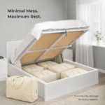 Extra Large Cotton Canvas Storage Bag 25x18x8 inch with Zipper, 4 Handles & Window for Sarees, Pillows, Blankets & Seasonal Clothes (Pack of 2) - Image 7