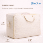 Extra Large Cotton Canvas Storage Bag 25x18x8 inch with Zipper, 4 Handles & Window for Sarees, Pillows, Blankets & Seasonal Clothes (Pack of 2) - Image 2