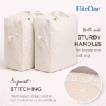 Extra Large Cotton Canvas Storage Bag 25x18x8 inch with Zipper, 4 Handles & Window for Sarees, Pillows, Blankets & Seasonal Clothes (Pack of 2) - Image 3