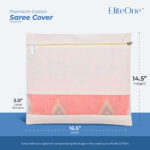 Cotton Saree Bags/Covers For Storage Set Of - 6 Big Size Single (16 X 14 Inches) With Zip Closure - Image 2